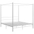 Estructura de cama con dosel metal blanco 200x200