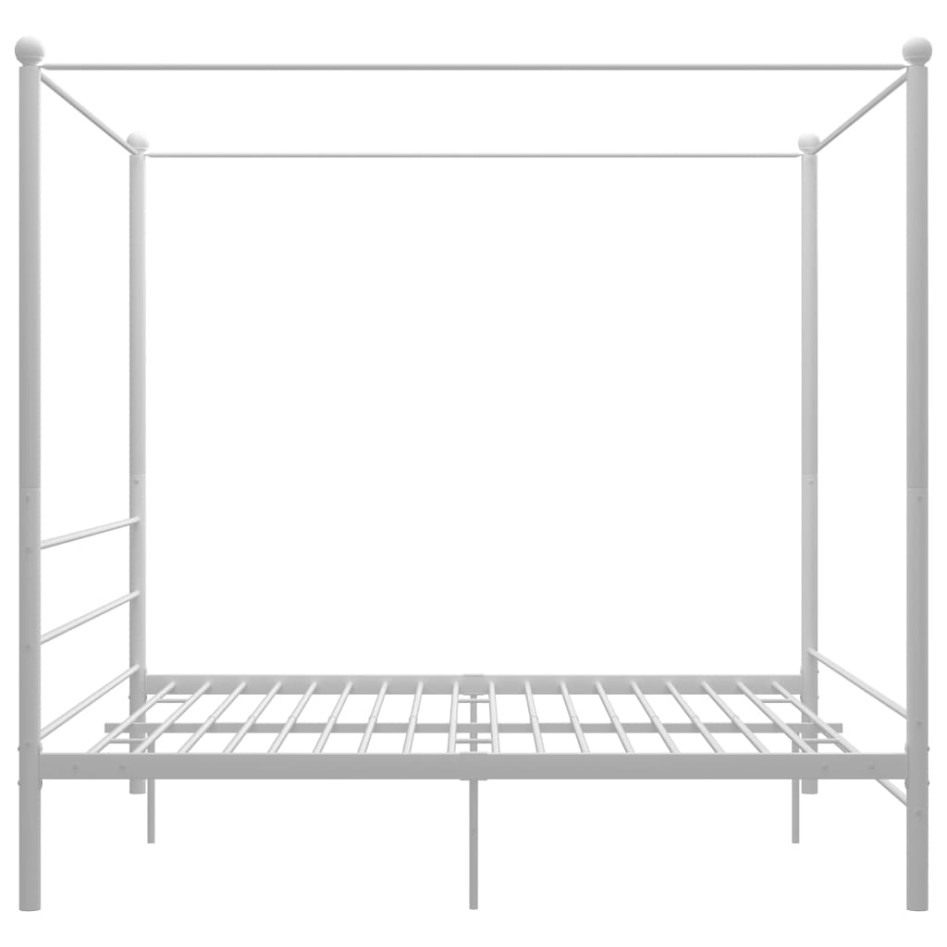 Estructura de cama con dosel metal blanco 200x200