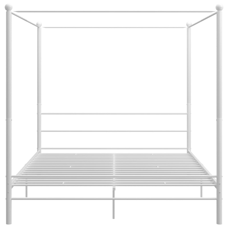 Estructura de cama con dosel metal blanco 200x200