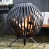 Esschert Design Brasero esfera enrejada acero al carbono negro