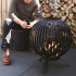 Esschert Design Brasero esfera enrejada acero al carbono negro