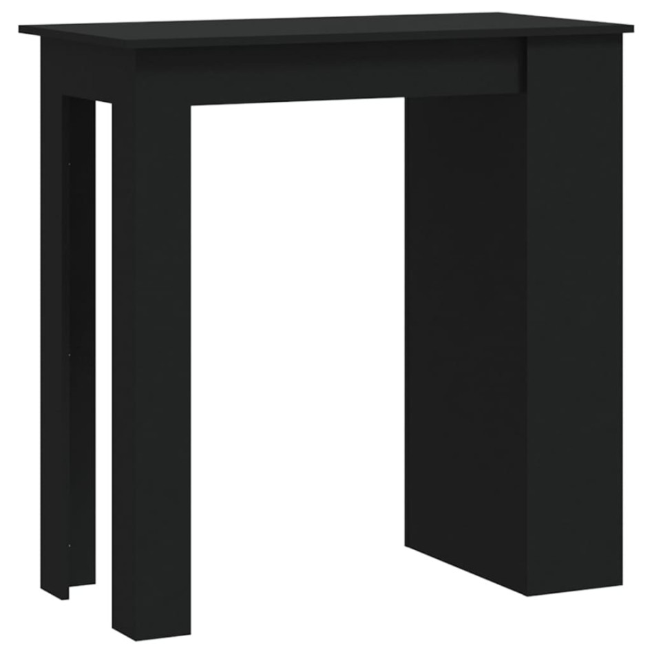 Mesa bar estante almacenaje contrachapada negro 102x50x103,5