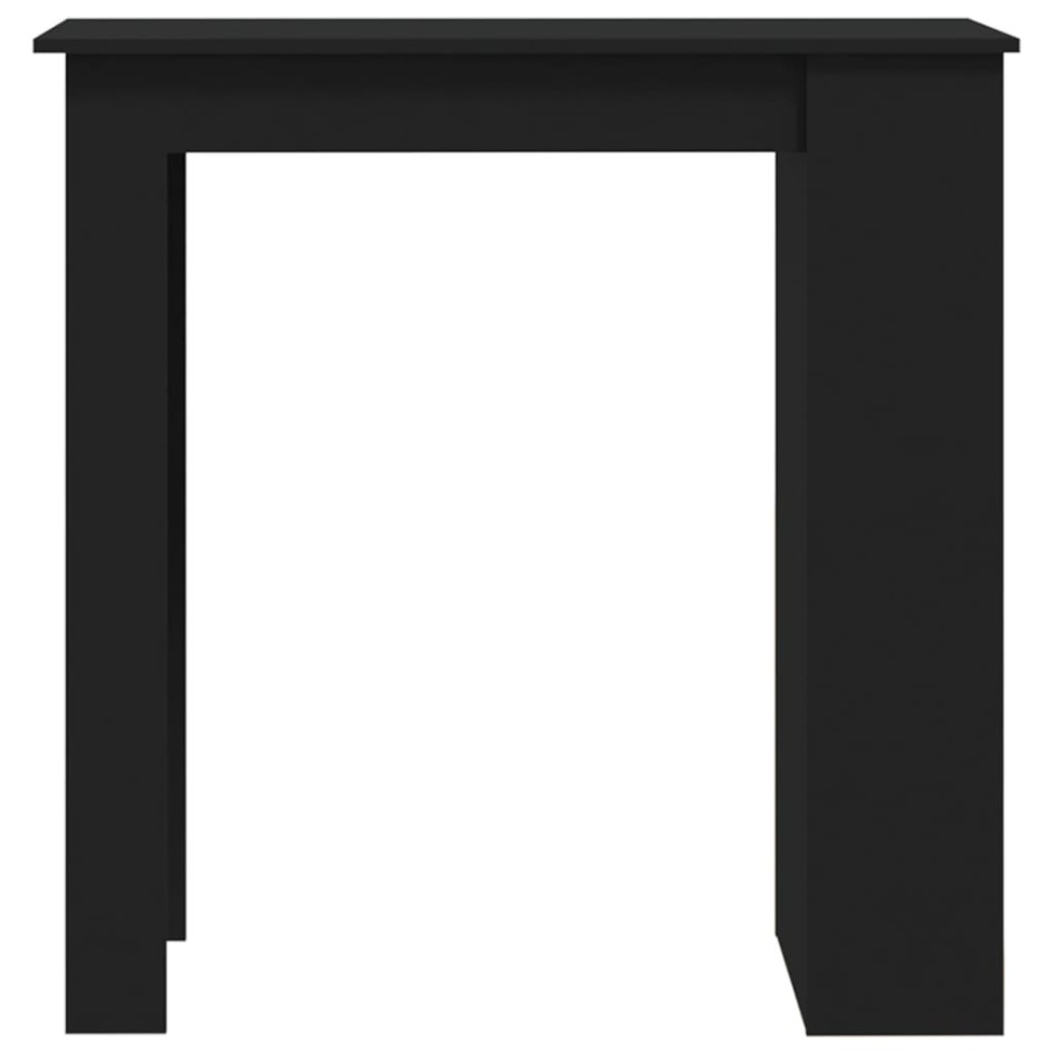 Mesa bar estante almacenaje contrachapada negro 102x50x103,5