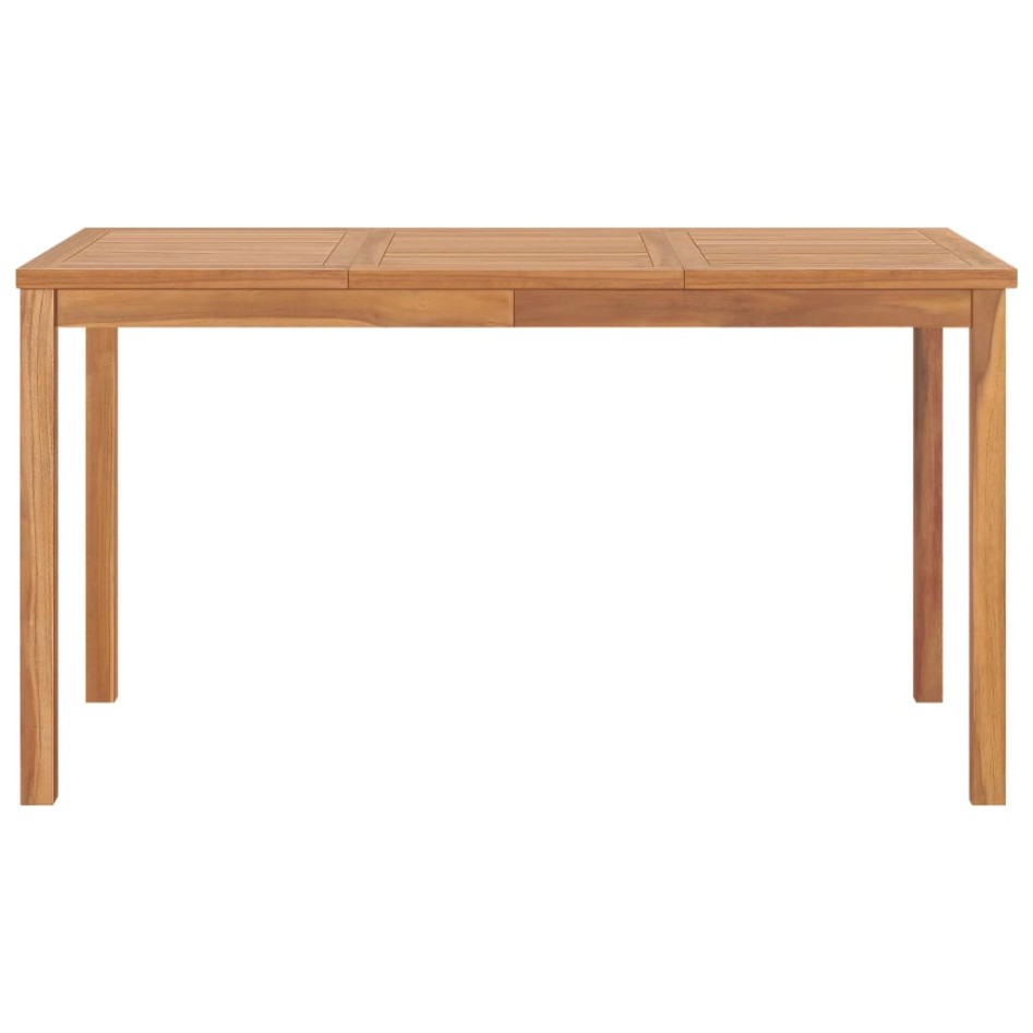 Mesa de comedor de jardín madera maciza de teca 140x80x77