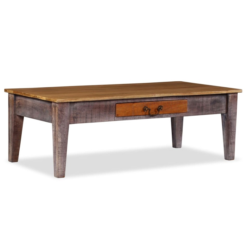 Mesa de centro de madera maciza vintage 118x60x40