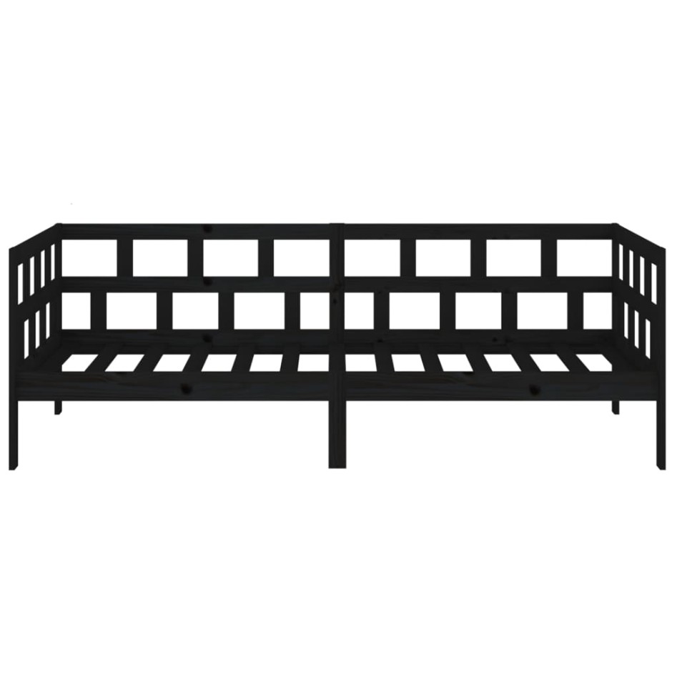 Sofá cama madera maciza de pino negro 90x190