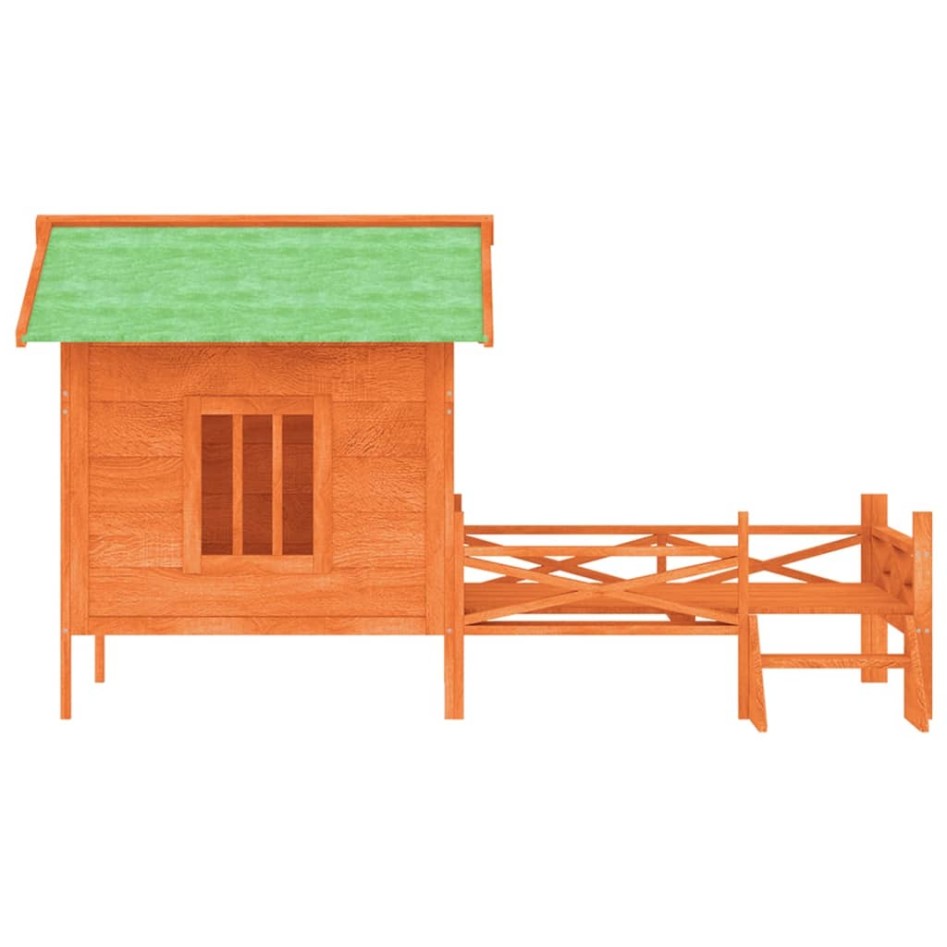 Caseta para perros madera maciza de pino marrón 159x120x88,5