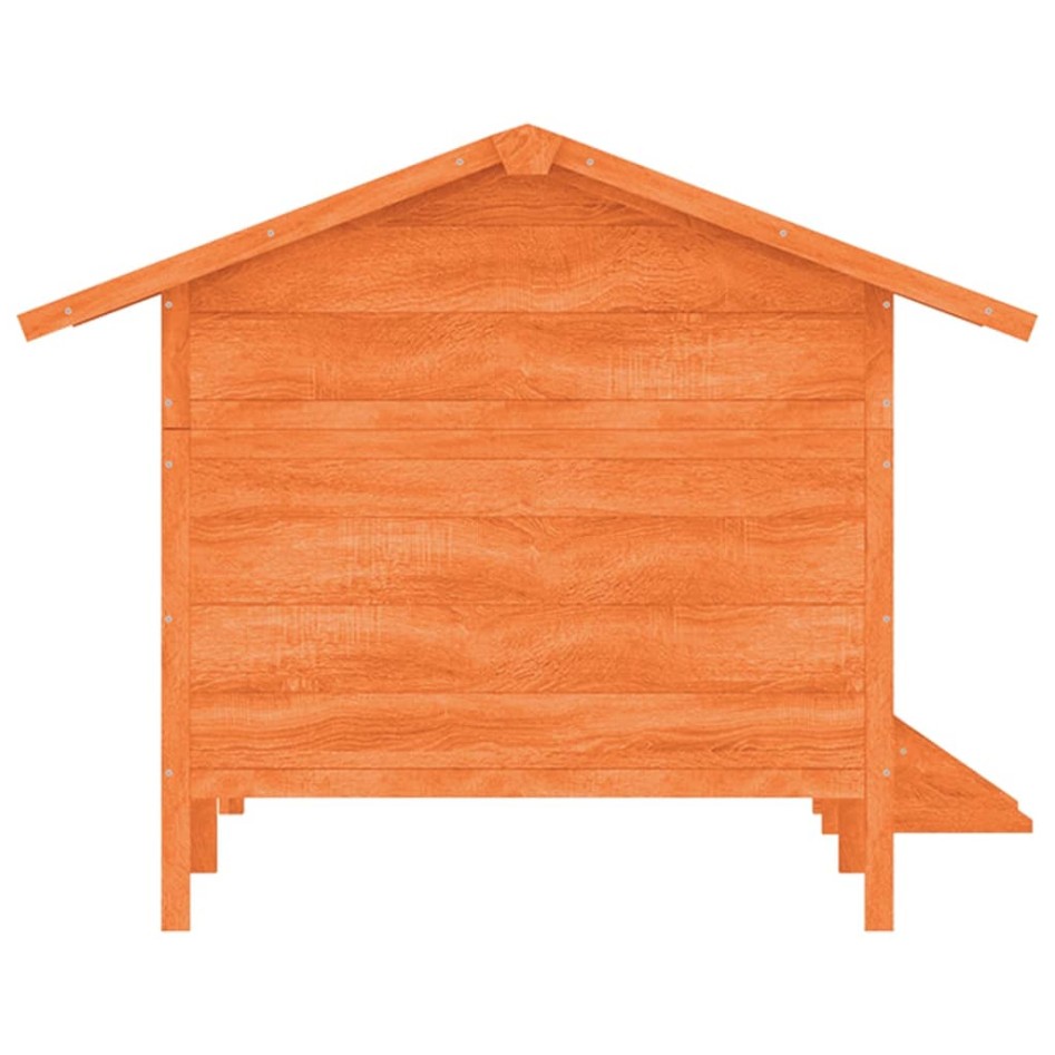 Caseta para perros madera maciza de pino marrón 159x120x88,5