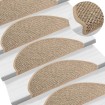 Alfombrilla autoadhesiva escalera sisal 15 uds beige 65x21x4 cm