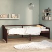 Sofá cama 3 plazas madera maciza pino marrón oscuro 90x200 cm