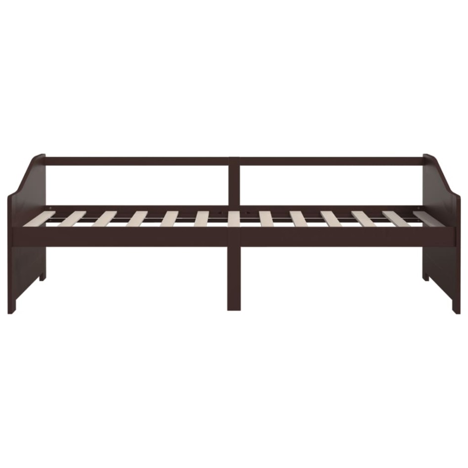 Sofá cama 3 plazas madera maciza pino marrón oscuro 90x200