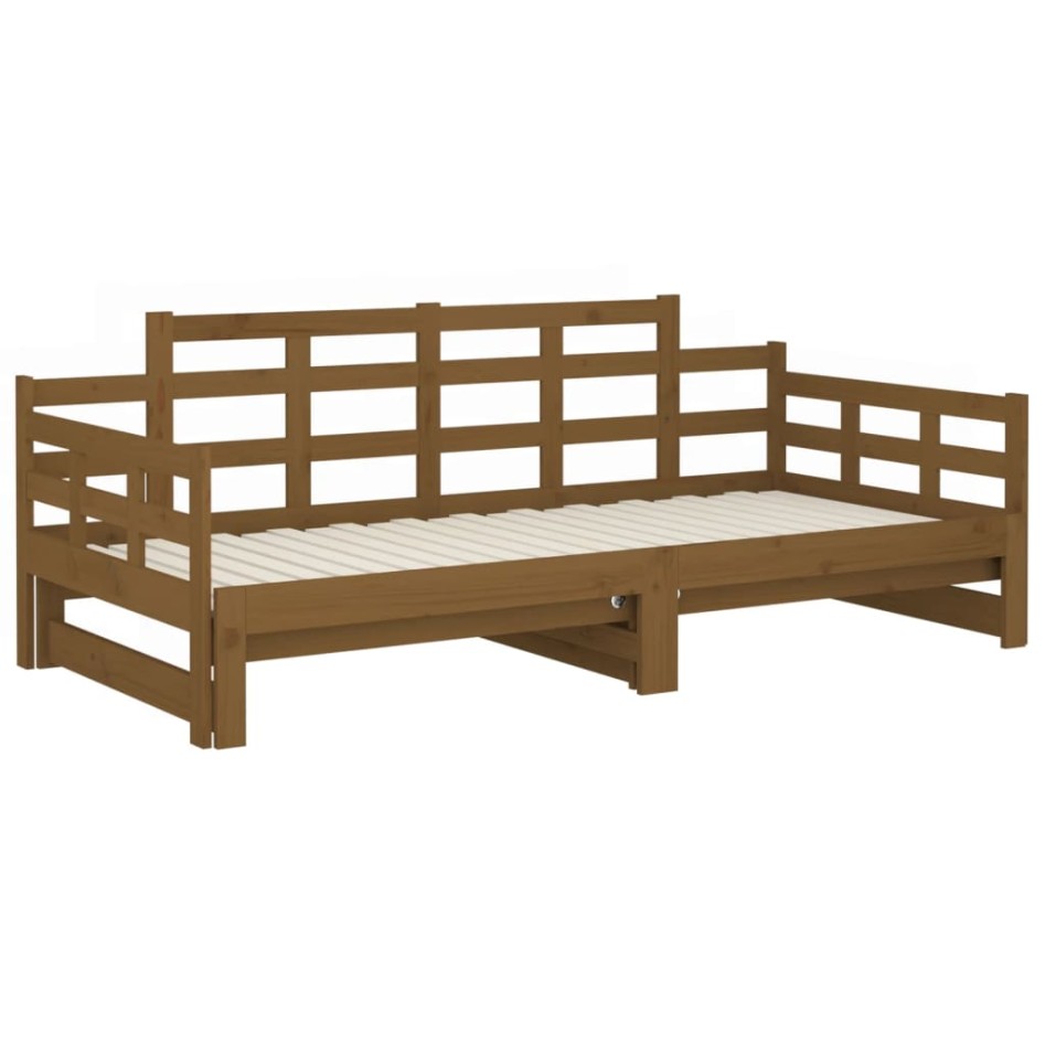 Sofá cama extraíble madera maciza pino marrón miel