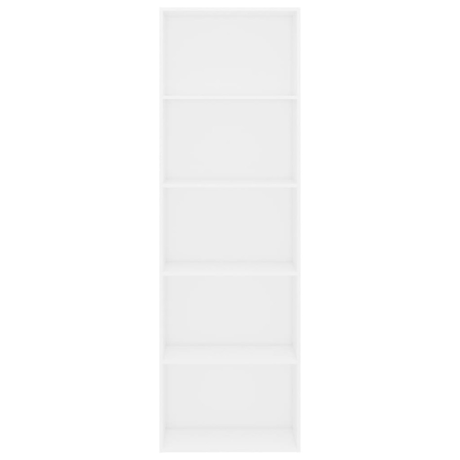 Estantería de 5 niveles madera contrachapada blanca