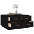 Mesa de centro de madera maciza de pino negro 80x80x45