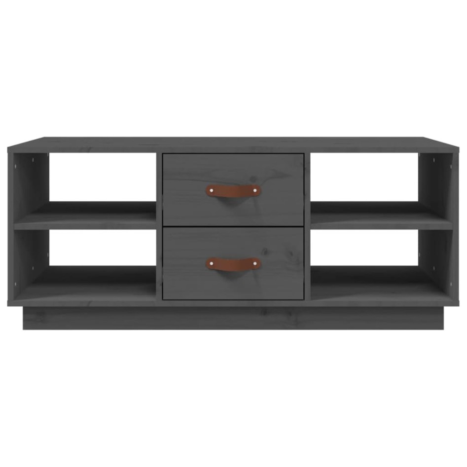 Mesa de centro de madera maciza de pino gris 100x50x41