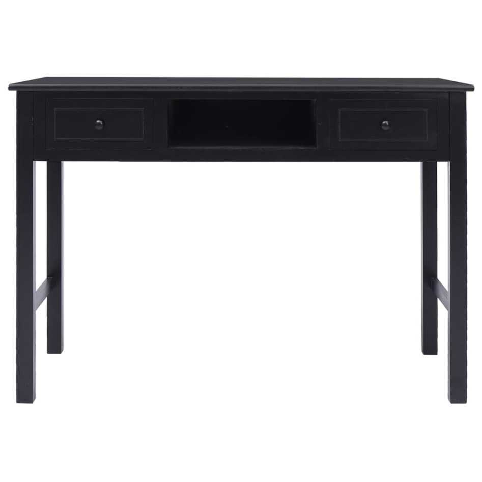 Escritorio de madera maciza de Paulownia negro 108x45x76