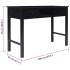 Escritorio de madera maciza de Paulownia negro 108x45x76