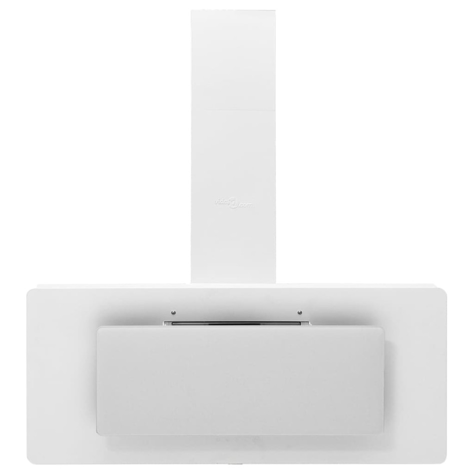 Campana extractora acero inoxidable vidrio templado blanco