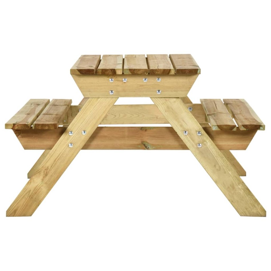 Mesa de picnic con bancos 110x123x73 cm madera pino