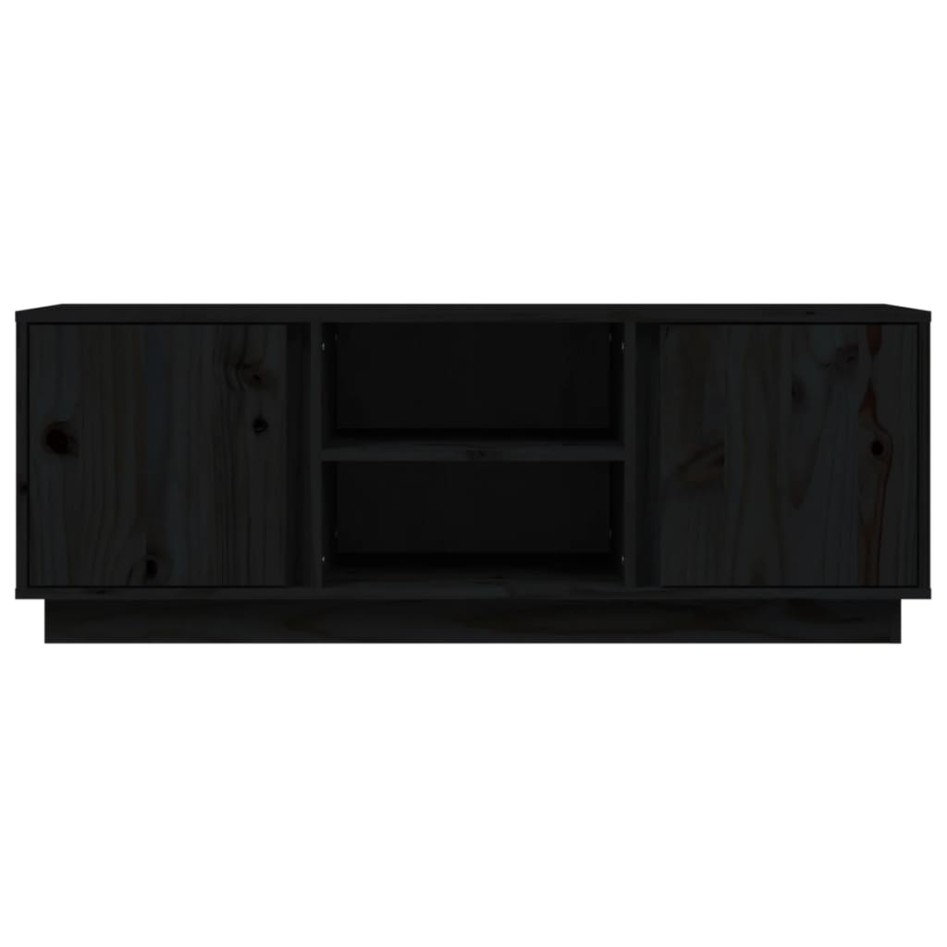 Mueble de TV madera maciza de pino negro 110x35x40,5