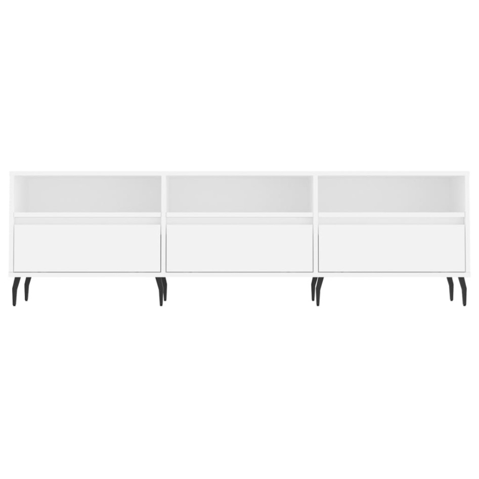 Mueble de TV madera contrachapada blanco 150x30x44,5