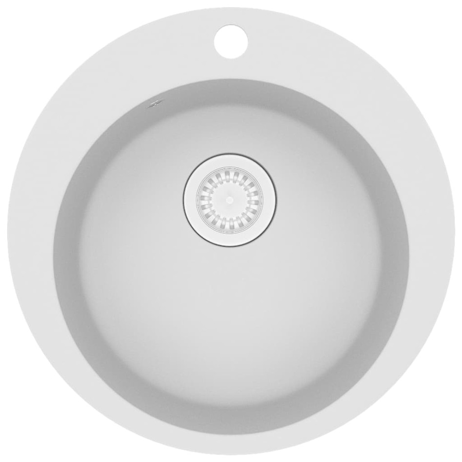 Fregadero de cocina de granito con un seno redondo