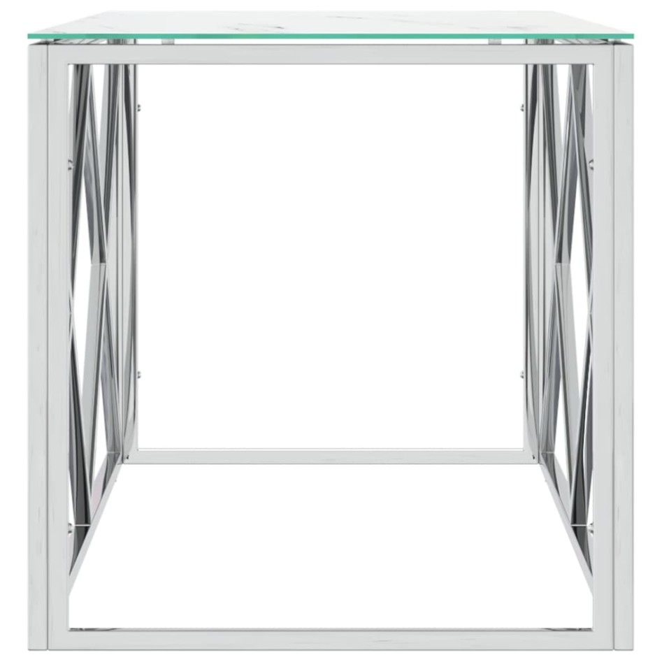 Mesa de centro acero inoxidable y vidrio 110x45x45