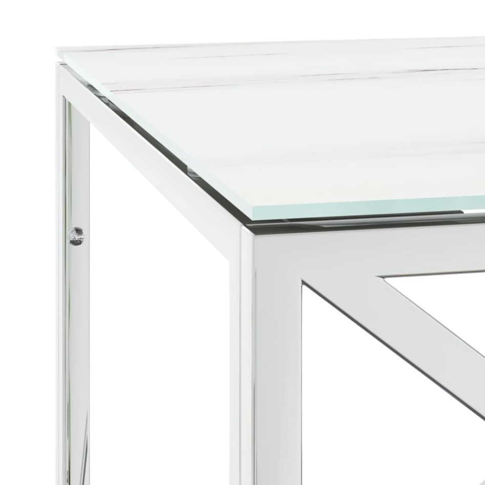 Mesa de centro acero inoxidable y vidrio 110x45x45