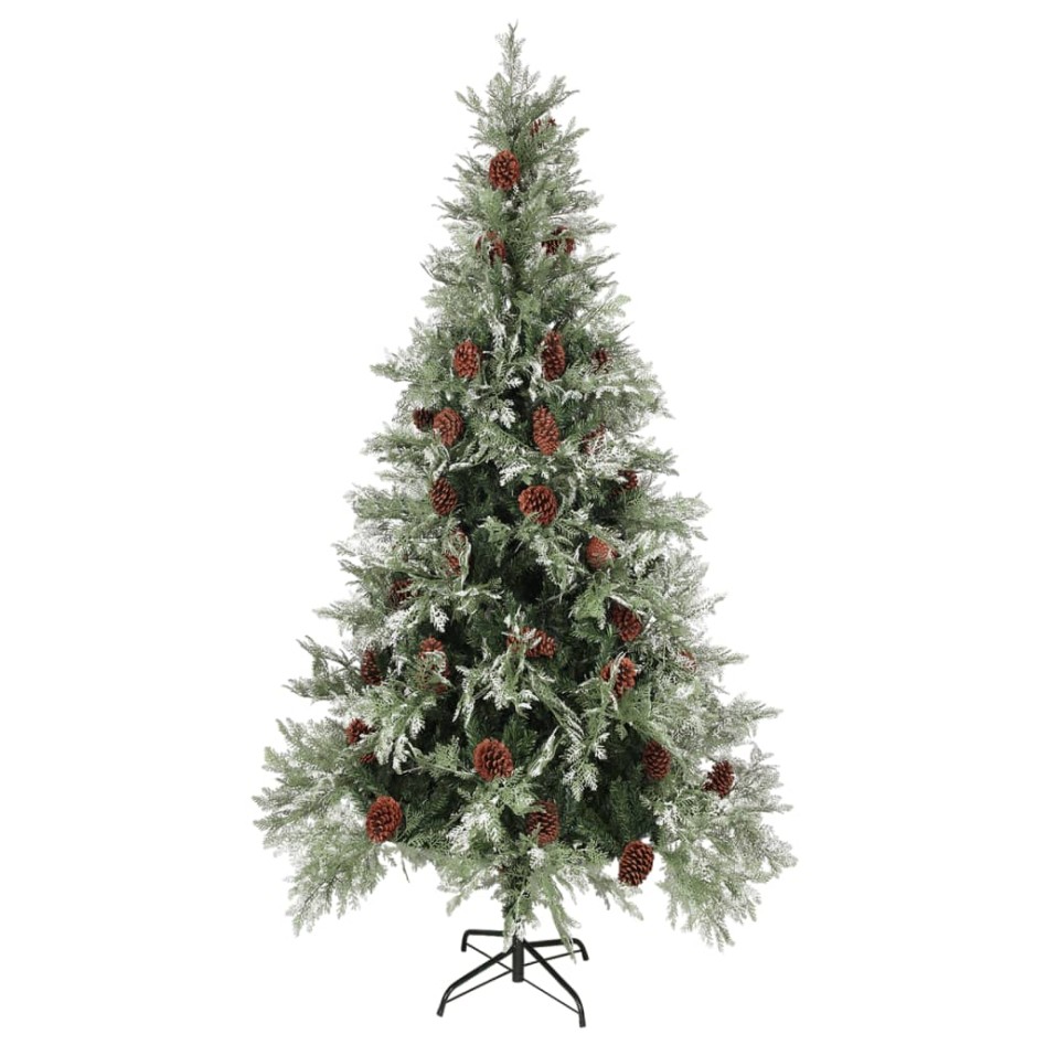 Árbol de Navidad con piñas verde y blanco PVC y PE 225