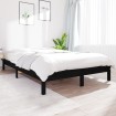 Estructura de cama de madera maciza de pino negro 200x200 cm