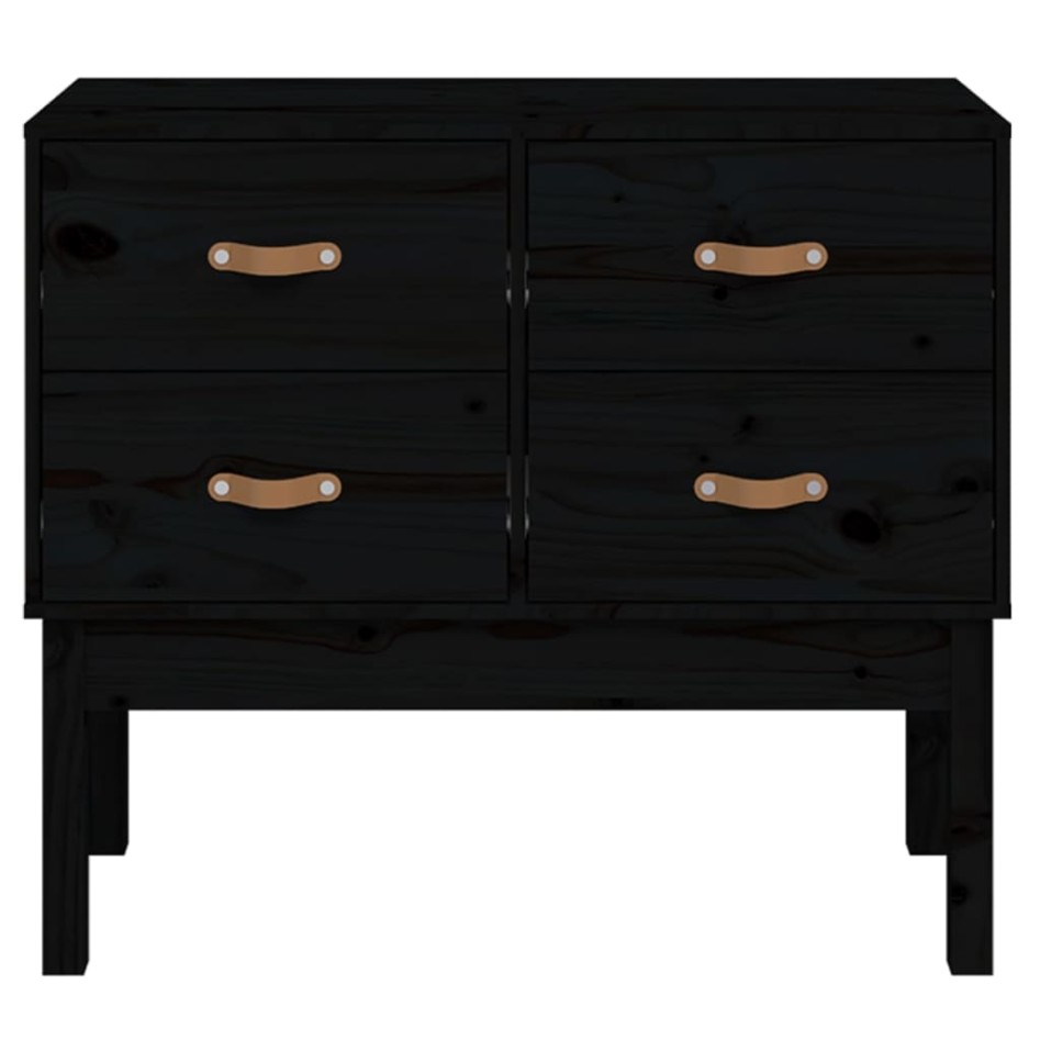 Mueble consola de madera maciza de pino negro 90x40x78