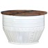 Mesa de centro madera maciza reciclada blanca forma de