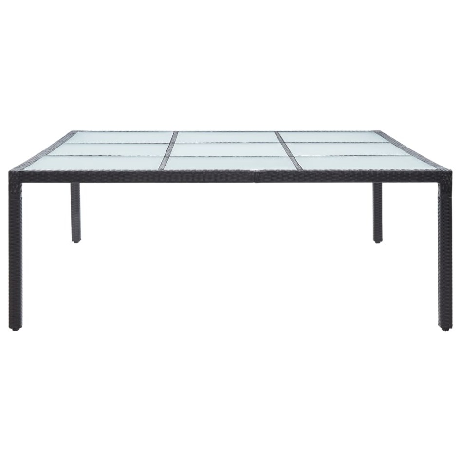 Mesa de comedor de jardín ratán sintético negro 200x200x74