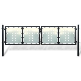 Puerta de valla de jardín negra 300x125