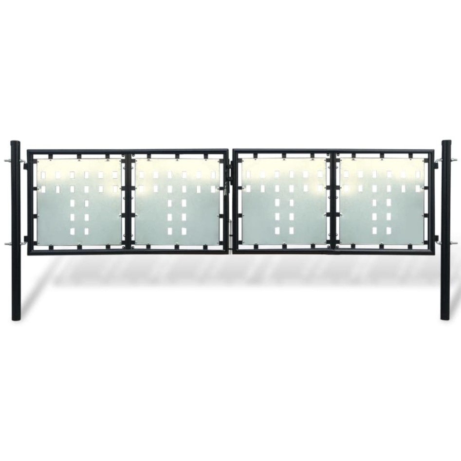 Puerta de valla de jardín negra 300x125