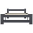 Estructura de cama madera maciza de pino gris oscuro 100x200
