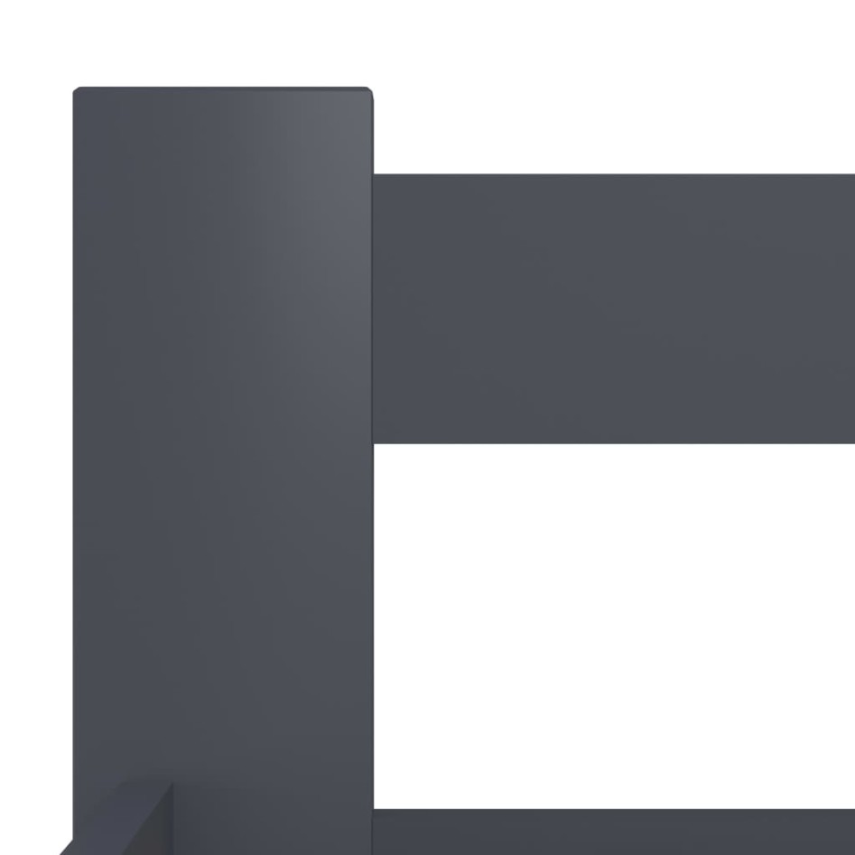 Estructura de cama madera maciza de pino gris oscuro 100x200