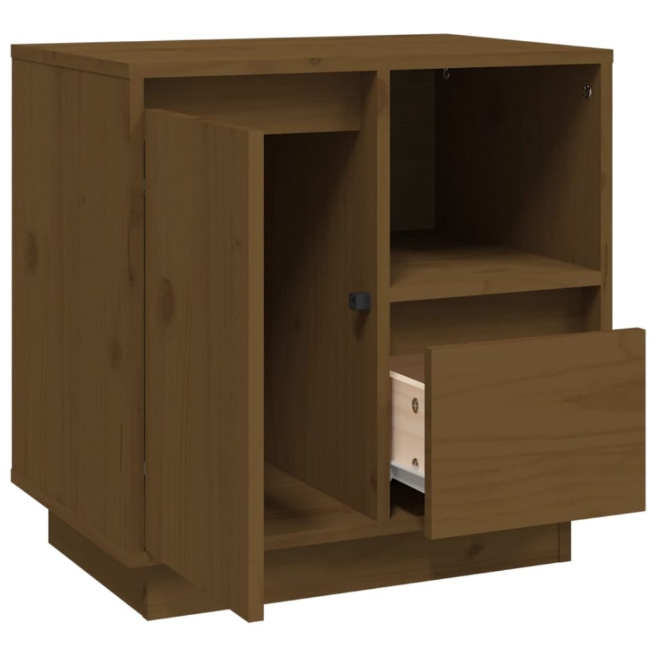 Mesitas noche 2 uds madera maciza pino marrón miel 50x34x50
