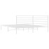 Estructura de cama de metal con cabecero blanco 180x200
