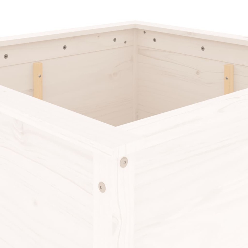 Jardinera madera maciza de pino blanco 82,5x82,5x78