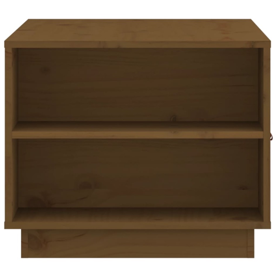 Mesa de centro madera maciza de pino marrón miel 100x50x41