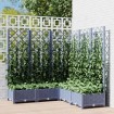 Jardinera con enrejado PP gris oscuro 120x120x121,5 cm