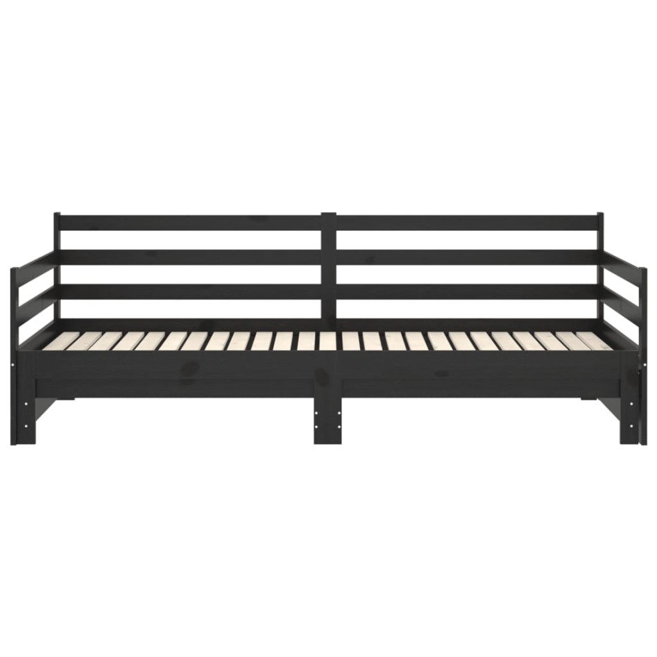 Sofá cama extraíble madera maciza de pino negro 2x(90x200)