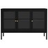 Aparador de acero y vidrio negro 105x35x70
