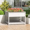 Jardinera de estante madera maciza pino blanca 111,5x111,5x81cm
