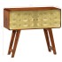 Aparador de madera maciza de sheesham y dorados 90x30x77
