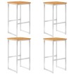 Taburetes de bar 4 uds madera maciza acacia y acero inoxidable