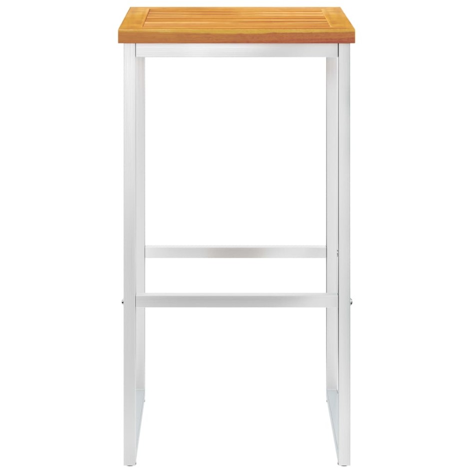 Taburetes de bar 4 uds madera maciza acacia y acero