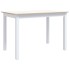 Mesa de comedor de madera de caucho blanco marrón 114x71x75