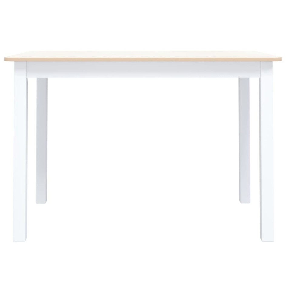 Mesa de comedor de madera de caucho blanco marrón 114x71x75